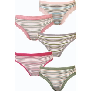 Hepsine Rakip 5li Kadın Paça Dantelli Desenli Bikini Külot Pamuklu Liza