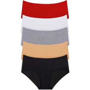 Hepsine Rakip 5li Kadın Yüksek Bel Külot Elastan Pamuklu Ince Lastik Kaliteli