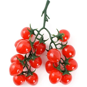 Yapay Kiraz Domates Yapay Kırmızı Kiraz Domates Yapay Meyve Plastik Simülasyon Ev Mutfak Dekorasyon Kırmızı (Yurt Dışından)