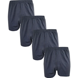 Hepsine Rakip 4lü Erkek Düğmeli Boxer Ekonomik %100 Pamuklu Paçalı Don