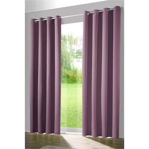 Lila Rustik Perde Kuşgözü Halkalı Boru Perdesi  Halka Dekoring Perde