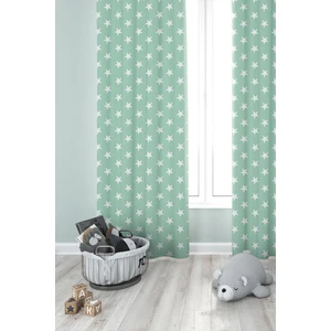Premier Home Yıldız Desenli Fon Perde Mint 170 x 270