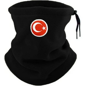 Hepsine Rakip Kadın Erkek Polar Boyunluk Kışlık Ipli Bere Bayrak Nakışlı