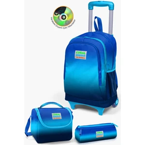 Coral High Kids Lacivert ve Mavi Çekçekli 3'lü Çanta Seti SET0123945