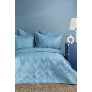 Issimo Home Simply Gökyüzü Mavi Çift Kişilik %100 Pamuk Saten Yatak Örtüsü Seti