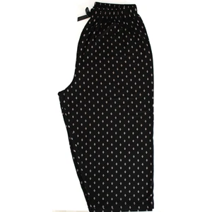 Made By Me Büyük Beden Pijama Altı Kapri Modal Kumaş Modern Kaliteli Estetik Siyah Baklava Desenli