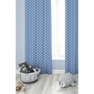 Premier Home Yıldız Desenli Fon Perde Mavi 170X270