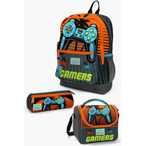 Coral High Kids Gri Turuncu Gamer Desenli 3’lü Okul Çanta Seti SET0123746