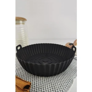 Yanmaz Yapışmaz Silikon Kulplu Airfryer Kalıbı 20 cm Siyah – THN75825