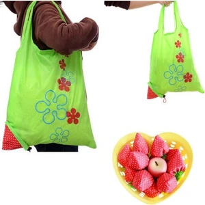 Bez Poşet Çilek Görünümlü Katlanabilir 4 Adet