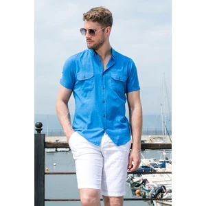 Düğmeli Yaka % 100 Pamuk Slim Fit Cepli Gömlek Erkek GÖMLEK CF21S111153