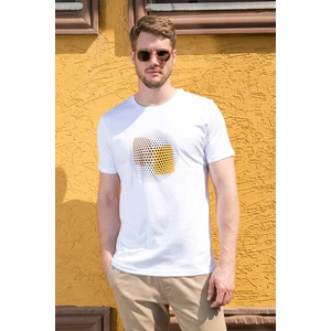 Baskılı Bisiklet Yaka Pamuk Slim Fit T Shirt Erkek T Shirt 646B3950