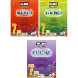 Okyanus Yayınları Master 7. Sınıf Matematik + Fen Bilimleri + Paragraf Soru Bankası Seti 2023