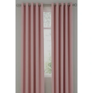 Pembe Rustik Perde Kuşgözü Halkalı Boru Perdesi Halka Dekoring Perde