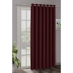 Bordo Koyu Kırmızı Renk Rustik Perde Kuşgözü Halkalı Boru Halka Perdesi  Dekoring Perde