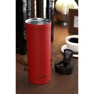 2 Go Paslanmaz Çelik Termos Bardak 400 ml Travel Mug Red ST-203