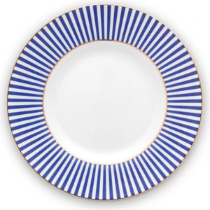 Pip Studio Royal Stripes Mavi Porselen Pasta Tabağı 17 cm