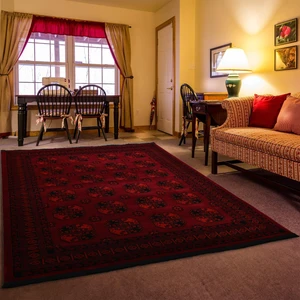 Giza Home Afgan Türkmen Otantik Desenli Bordo Oturma Odası Salon Mutfak Halısı 2892A_ZS74