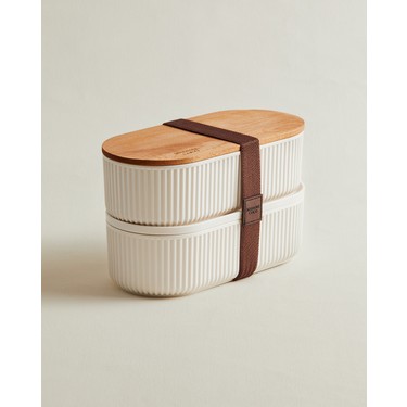 Madame Coco Magou 2'li Ahşap Kapaklı Lunch Box - 2x1000 ml Fiyatı