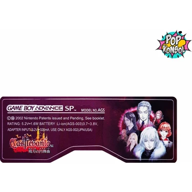 Pop Konsol Gameboy Advance Sp Arka Etiket Back Label Tag Gba Sp Sticker Castlevania Aria Of Sorrow