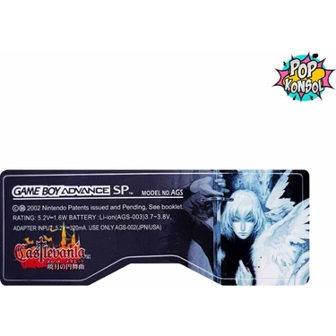 Pop Konsol Gameboy Advance Sp Arka Etiket Back Label Gba Sp Sticker Castlevania Aria Of Sorrow