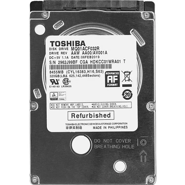 Toshiba MQ01ACF032R 320GB 7200 Rpm 16 MB Cache 2.5" 6gb/s Sata