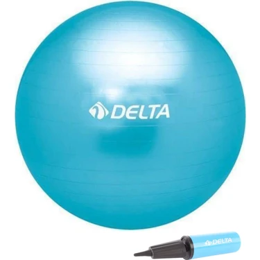 Delta 55 cm Mavi Deluxe Pilates Topu Ve Çift Yönlü Pompa