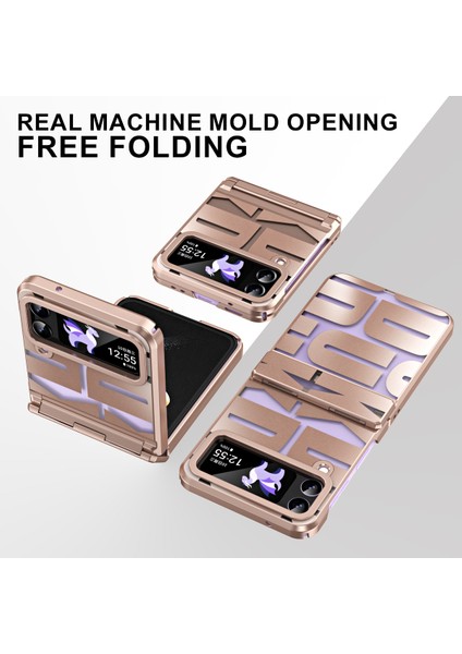 Samsung Galaxy Z Flip3 5g Hinde Koruma Sabit Pc Kapağı Temperli Cam Film ile Çizgiye Karşı Kıta Anti-Elektrokaplama Telefon Kılıfı (Yurt Dışından) modelleri