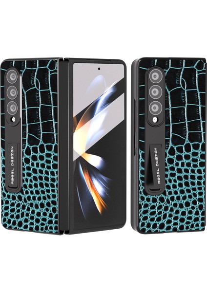 Samsung Galaxy Z Fold4 5g Kickstand Case Inek Deri+Pc Timsah Doku Telefon Kapağı Ekran Film ile (Yurt Dışından) fiyatları