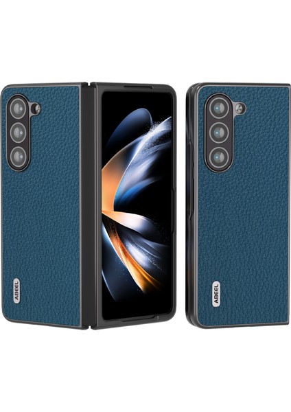 Samsung Galaxy Z Fold5 5g Litchi Doku Telefon Kapağı Cowhide Deri Kaplamalı Pc Kılıfı (Yurt Dışından)