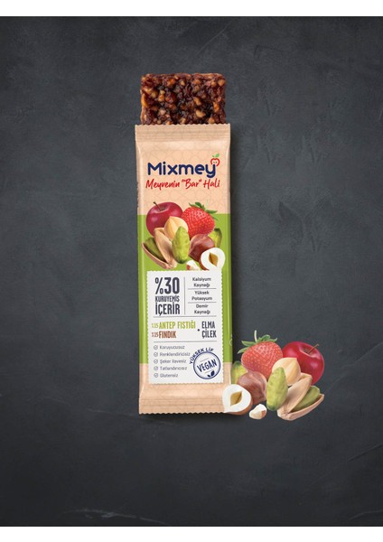 Antep Fıstıklı Meyve Bar 24 Adet | Vegan, Glutensiz Ve Sağlıklı Atıştırmalık - 25gr X 24 Adet