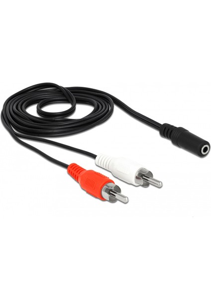 3,5mm stereo dişi to 2x RCA erkek audio ses çevirici kablo 1,5m