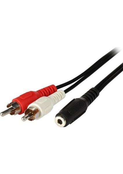 3,5mm stereo dişi to 2x RCA erkek audio ses çevirici kablo 1,5m