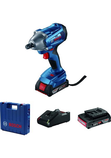 Professional Gds 250-LI Akülü Darbeli Somun Sıkma (18 Volt, 2 x 3,0 Ah Akü, Şarj Cihazı, Plastik Çanta, 250 Nm Maks. Tork, 1/2" Kare Uç Girişi)