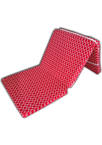 Katlanır Yer Yatağı ve Tek Kişilik Sünger Katlanır Minder Yatak 70 x 180 cm 6 cm - Kırmızı Çatı
