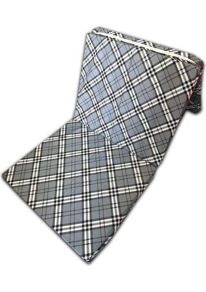 Katlanır Süngerli Minder Fermuarlı 70 x 180 x 6 cm 6 cm - Gri Ekose