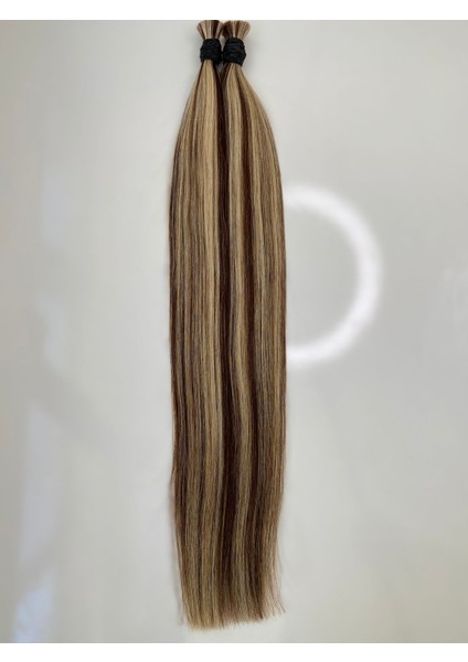 Röfleli Platin Kahve Tonu Geçişli 70 cm Mikro Kaynaktır. 50 Adet 0.6 Gram Toplamı 30 gr