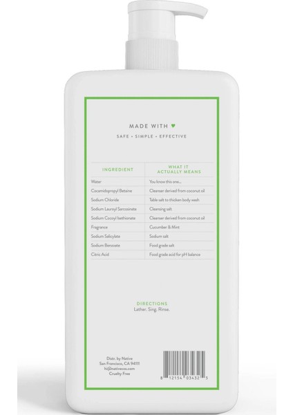 Salatalık & Nane Vücut Şampuanı 1064ML