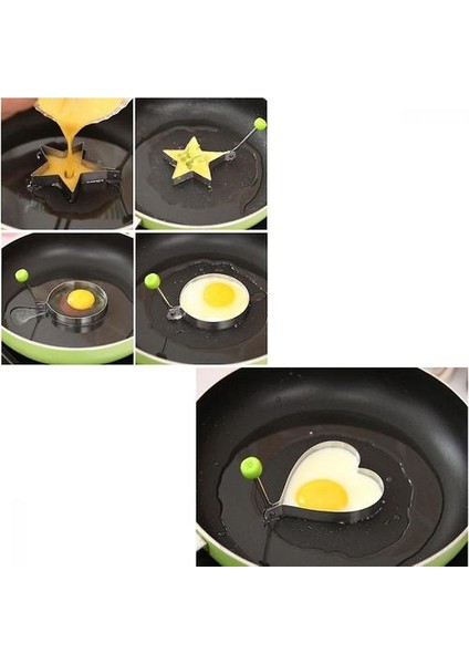 Homemiyn Paslanmaz Çelik Omlet Makinesi Yumurta Kalıp Krep Kalıp (Yuvarlak Şekilli 10.5x8.4cm) (Yurt Dışından)