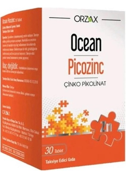 Ocean Picozinc Takviye Edici Gıda 30 Tablet