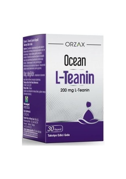 Ocean L-Teanin Takviye Edici Gıda 30 Kapsül