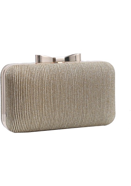 Parti Elbisesi ile Işıltılı Pileli Fiyonklu Parti Debriyajı (Yurt Dışından)