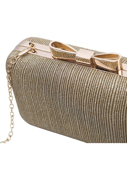 Parti Elbisesi ile Işıltılı Pileli Fiyonklu Parti Debriyajı (Yurt Dışından) modelleri