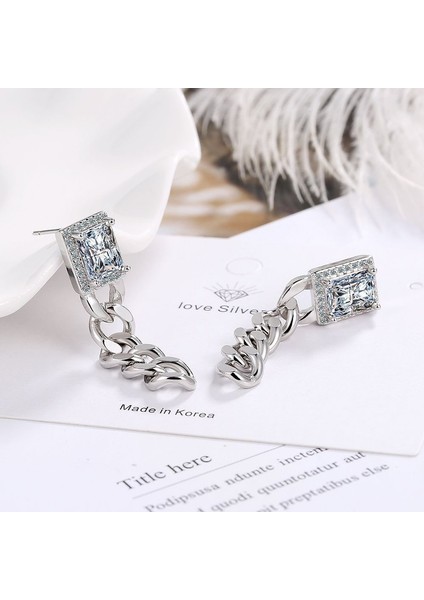 Zirkon Pırlantalı Uzun Zincir Küpe (Yurt Dışından) fiyatları