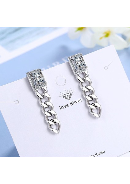 Zirkon Pırlantalı Uzun Zincir Küpe (Yurt Dışından) fırsatları