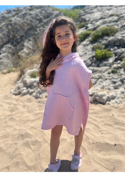 PR114 - Pembe Cepli Müslin Kaftan Panço