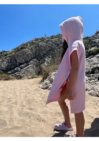 PR114 - Pembe Cepli Müslin Kaftan Panço fırsatları