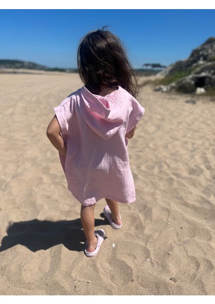 PR114 - Pembe Cepli Müslin Kaftan Panço indirimleri