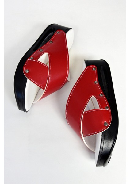 Kırmızı Siyah Taban Açık Airmax Ortopedik Terlik indirimleri