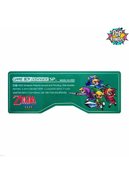 Pop Konsol Gameboy Advance Sp Arka Etiket The Legend Of Zelda Four Swords Gba Sp Sticker Model 14